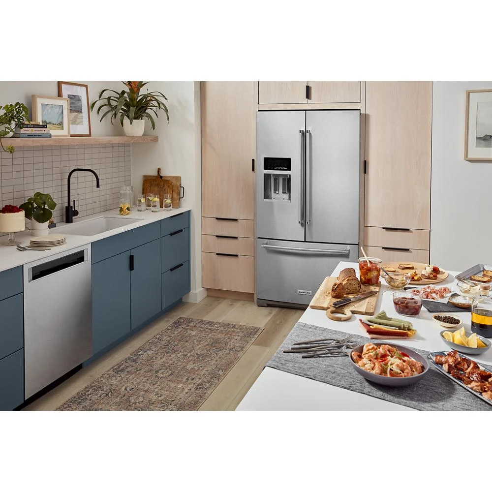 26.8 cu. ft. 36-Inch Width Standard Depth French Door Refrigerator with Exterior Ice and Water and PrintShield™ finish KRFF507HPS