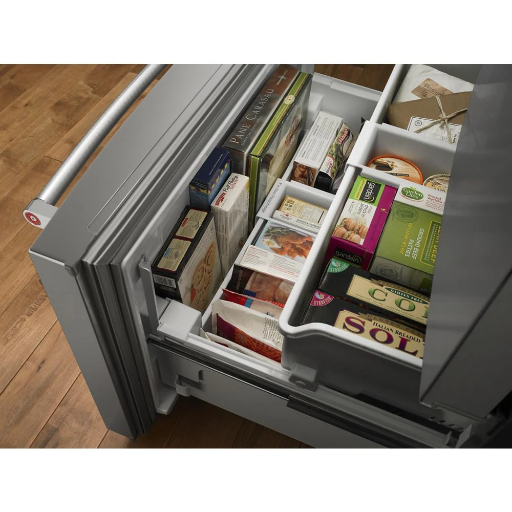 26.8 cu. ft. 36-Inch Width Standard Depth French Door Refrigerator with Exterior Ice and Water and PrintShield™ finish KRFF507HPS