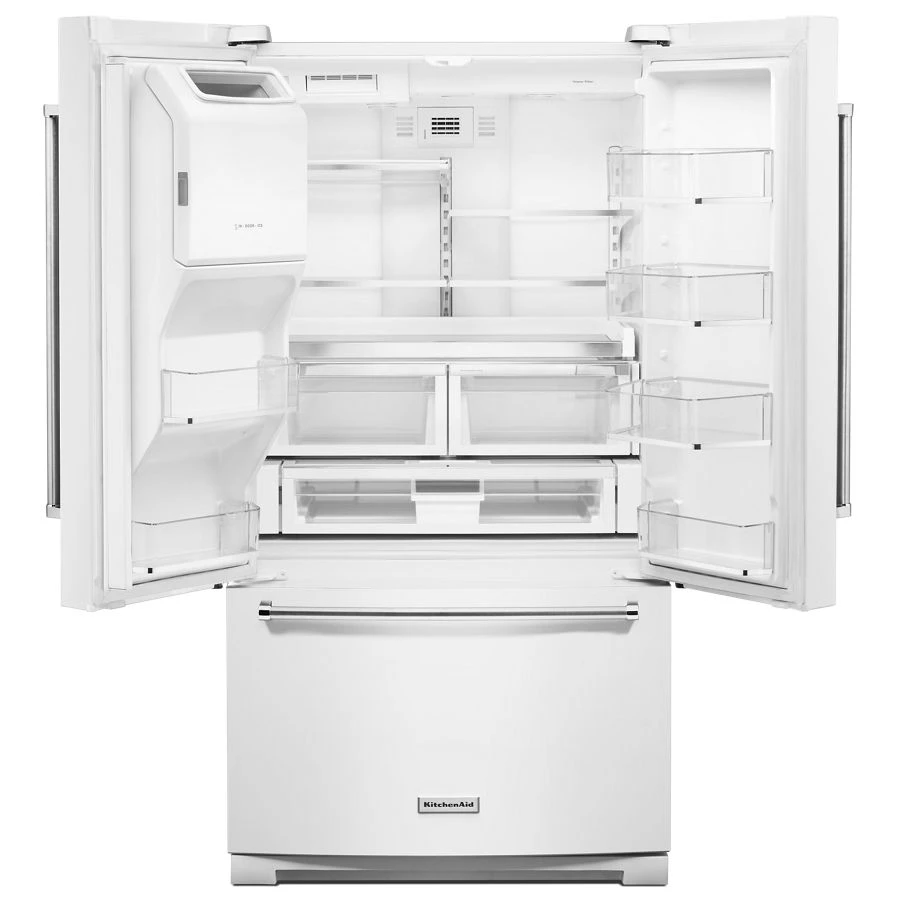 26.8 cu. ft. 36-Inch Width Standard Depth French Door Refrigerator with Exterior Ice and Water KRFF507HWH, product image 4 of 8