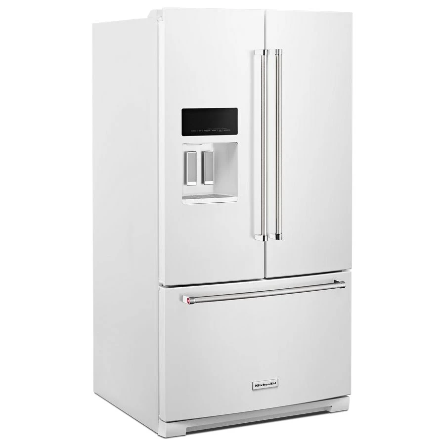 26.8 cu. ft. 36-Inch Width Standard Depth French Door Refrigerator with Exterior Ice and Water KRFF507HWH, product image 2 of 8