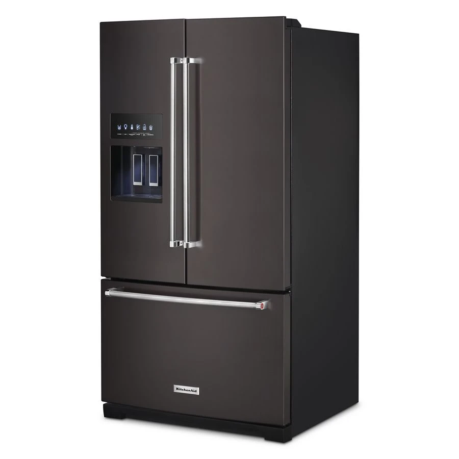 26.8 Cu. Ft. Standard-Depth French Door Refrigerator with Exterior Ice and Water Dispenser KRFF577KBS, product image 4 of 11