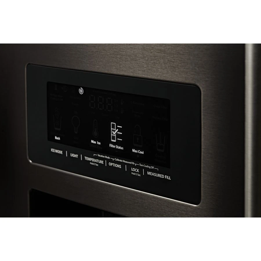 26.8 Cu. Ft. Standard-Depth French Door Refrigerator with Exterior Ice and Water Dispenser KRFF577KBS, product image 5 of 11