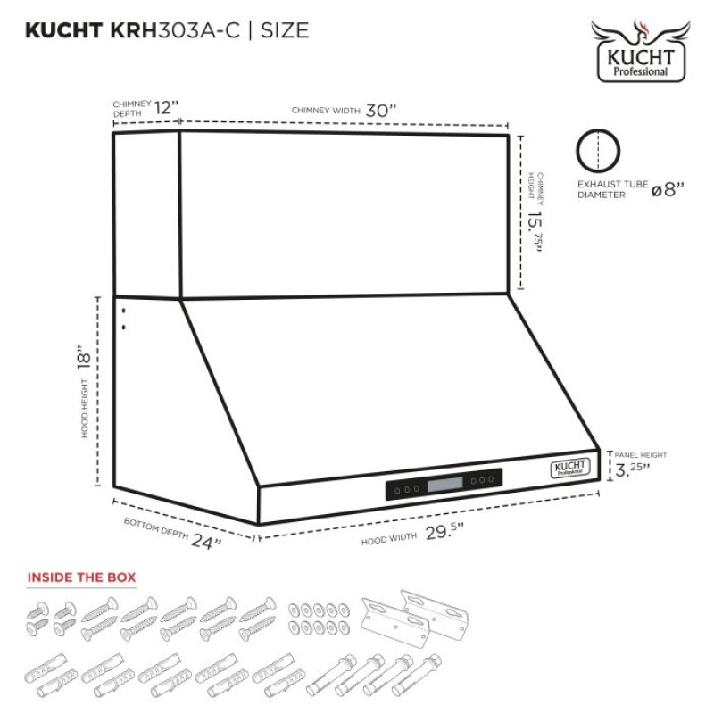 30″ Gemstone Range Hood KRH303ACGEMSTONE