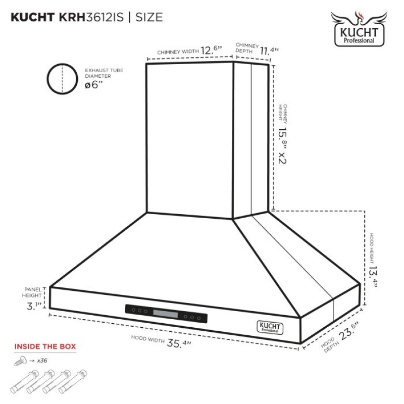 36″ Island Range Hood KRH3612IS