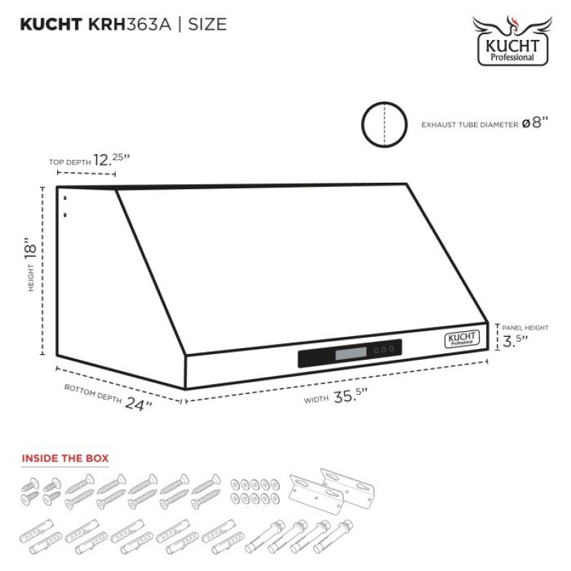 36″ Gemstone Range Hood KRH363A