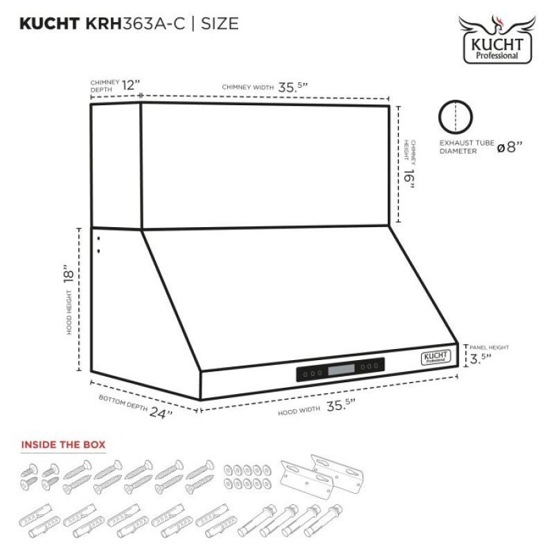 36″ Gemstone Range Hood KRH363ACGEMSTONE