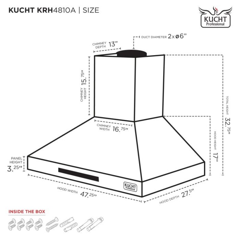 48″ Wallmounted Hood KRH4810A
