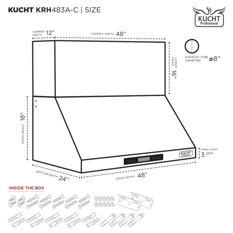 48″ Gemstone Range Hood KRH483ACGEMSTONE