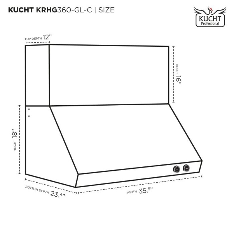 36″ new round dial digital controls KRHG36GLC