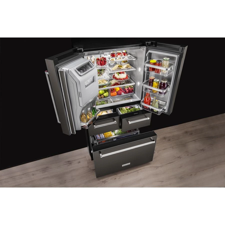 25.8 Cu. Ft. 36" Multi-door Freestanding Refrigerator With Platinum Interior Design And Printshield® Finish KRMF706EBS