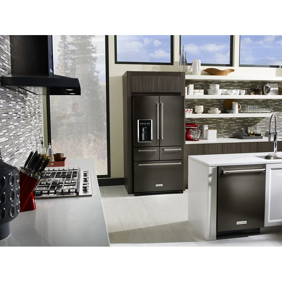 25.8 Cu. Ft. 36" Multi-door Freestanding Refrigerator With Platinum Interior Design And Printshield® Finish KRMF706EBS