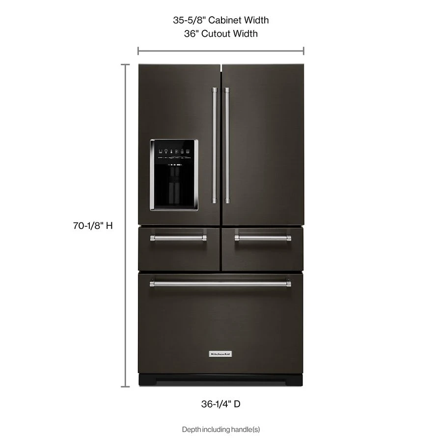 25.8 Cu. Ft. 36" Multi-door Freestanding Refrigerator With Platinum Interior Design And Printshield® Finish KRMF706EBS