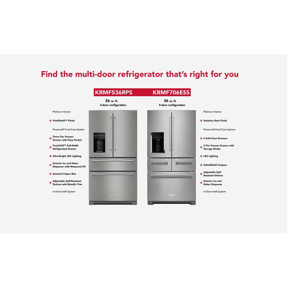 25.8 Cu. Ft. 36" Multi-Door Freestanding Refrigerator with Platinum Interior Design view 3
