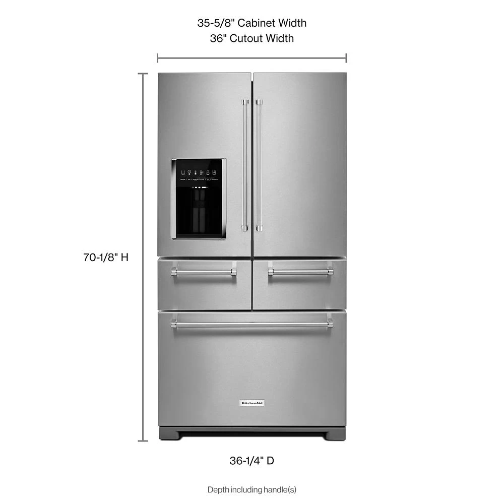 25.8 Cu. Ft. 36" Multi-Door Freestanding Refrigerator with Platinum Interior Design view 25