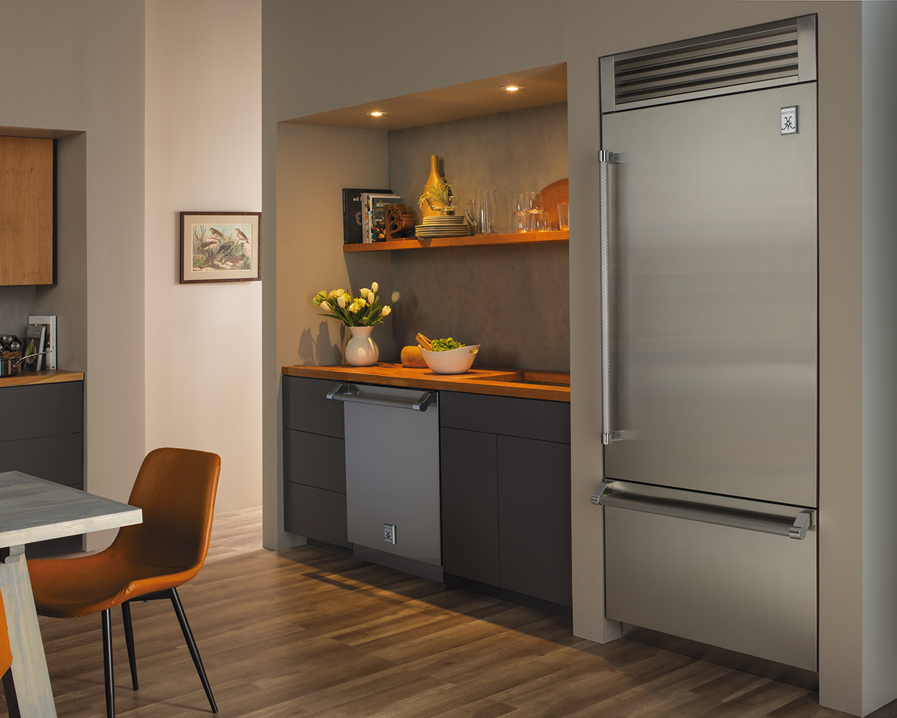 36" Pro Style Bottom Mount, Top Compressor Refrigerator KRPR36BU