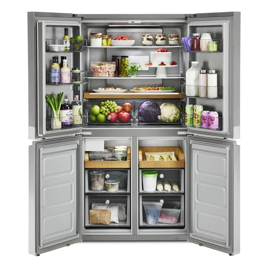 19.4 cu. ft. 36-inch wide Counter-Depth 4-Door Refrigerator with PrintShield® Finish KRQC506MPS