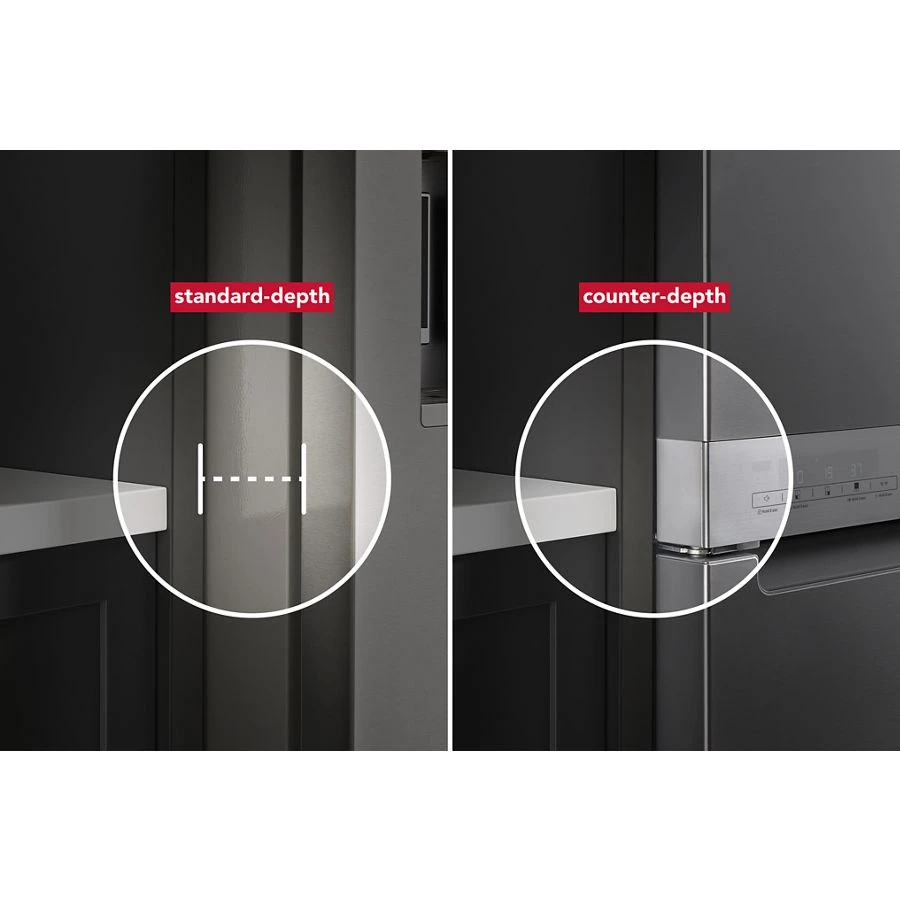 19.4 cu. ft. 36-inch wide Counter-Depth 4-Door Refrigerator with PrintShield® Finish KRQC506MPS
