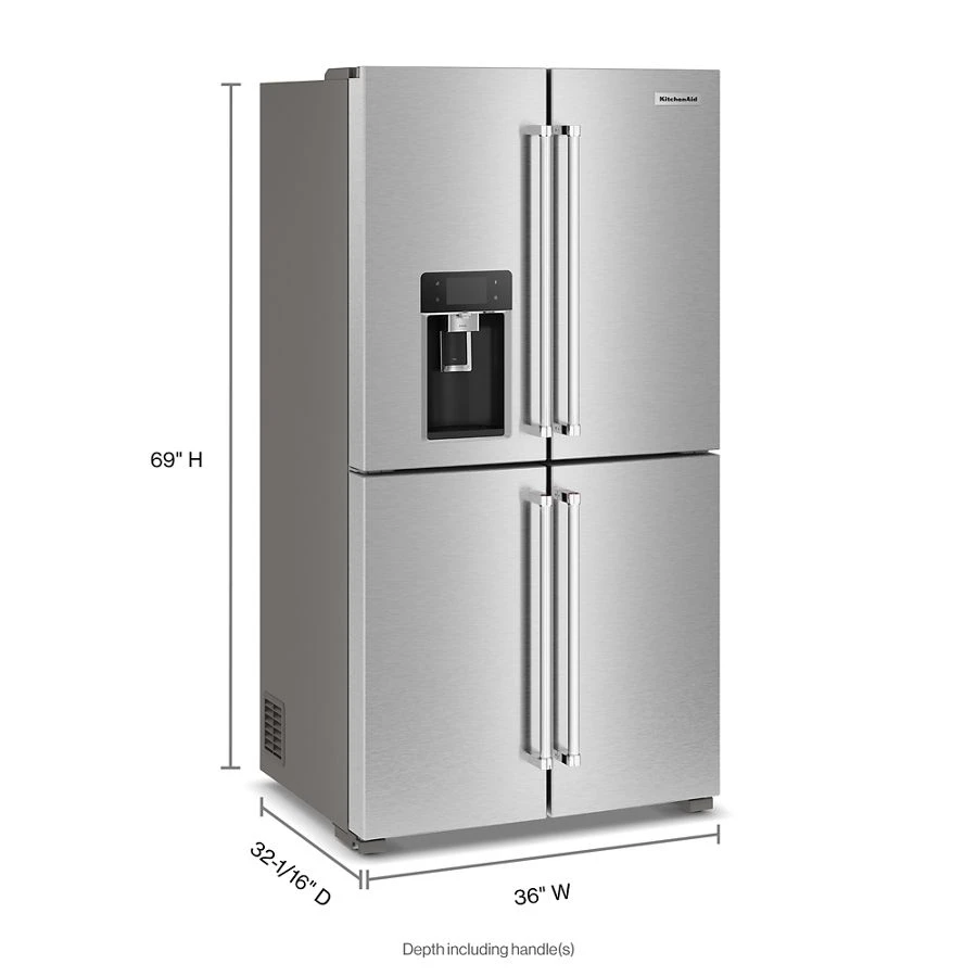 36" Counter-depth 19.4 Cu Ft 4-door Refrigerator With Flexible Temperature Zone In Printshield® Finish KRQC736RPS