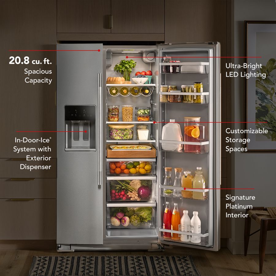 20.8 Cu. Ft. Counter-depth Side-by-side Refrigerator With Exterior Ice And Water Dispenser And Removable Under-shelf Wine Rack KRSC336RPS