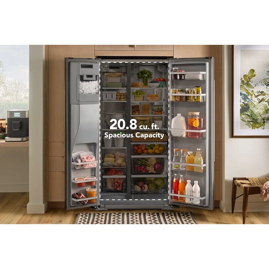 20.8 Cu. Ft. Counter-depth Side-by-side Refrigerator With Exterior Ice And Water Dispenser In Printshield® Finish view 6