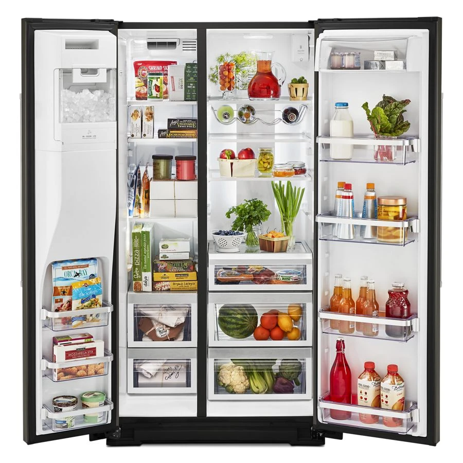 19.9 cu ft. Counter-Depth Side-by-Side Refrigerator with Exterior Ice and Water and PrintShield finish view 3
