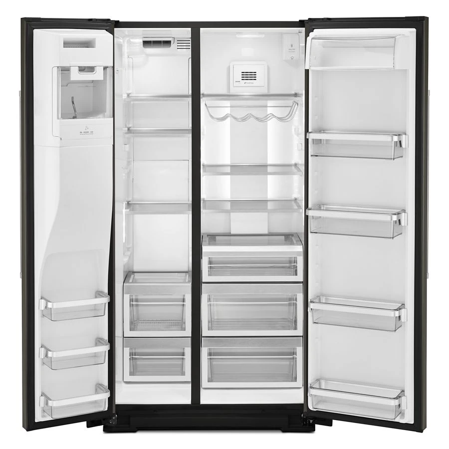 19.9 cu ft. Counter-Depth Side-by-Side Refrigerator with Exterior Ice and Water and PrintShield finish view 4