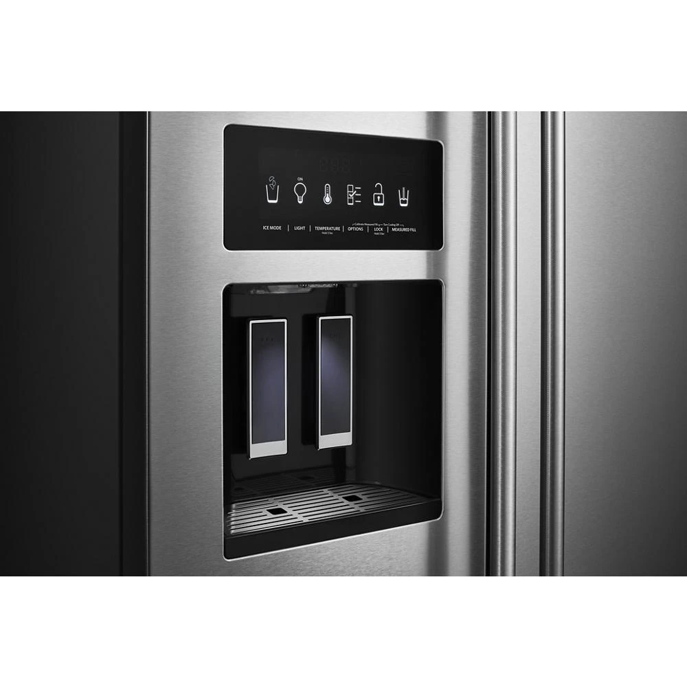 19.9 cu ft. Counter-Depth Side-by-Side Refrigerator with Exterior Ice and Water and PrintShield™ finish KRSC700HPS