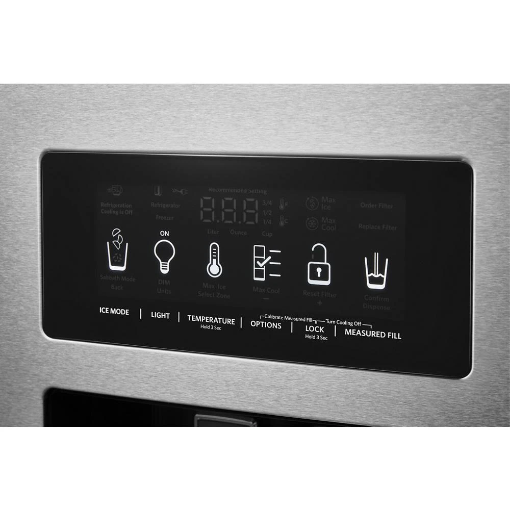 19.9 cu ft. Counter-Depth Side-by-Side Refrigerator with Exterior Ice and Water and PrintShield™ finish KRSC700HPS