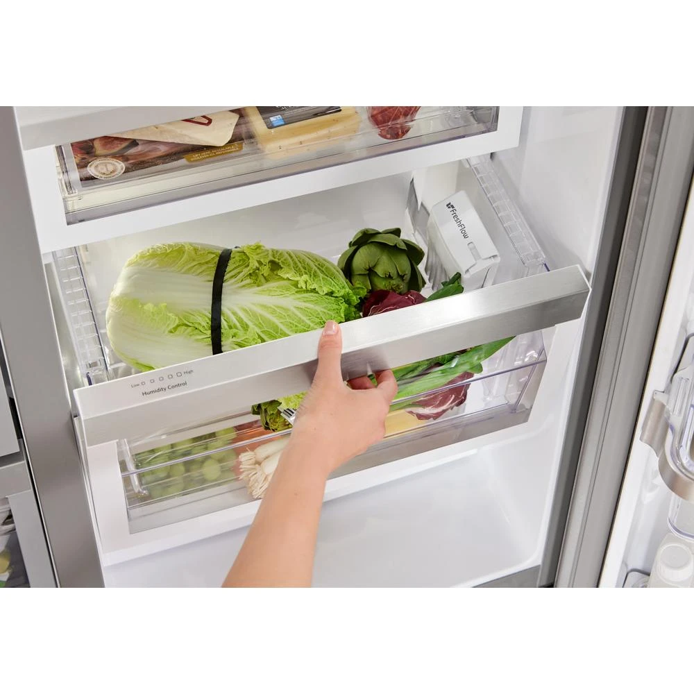 19.9 cu ft. Counter-Depth Side-by-Side Refrigerator with Exterior Ice and Water and PrintShield™ finish KRSC700HPS