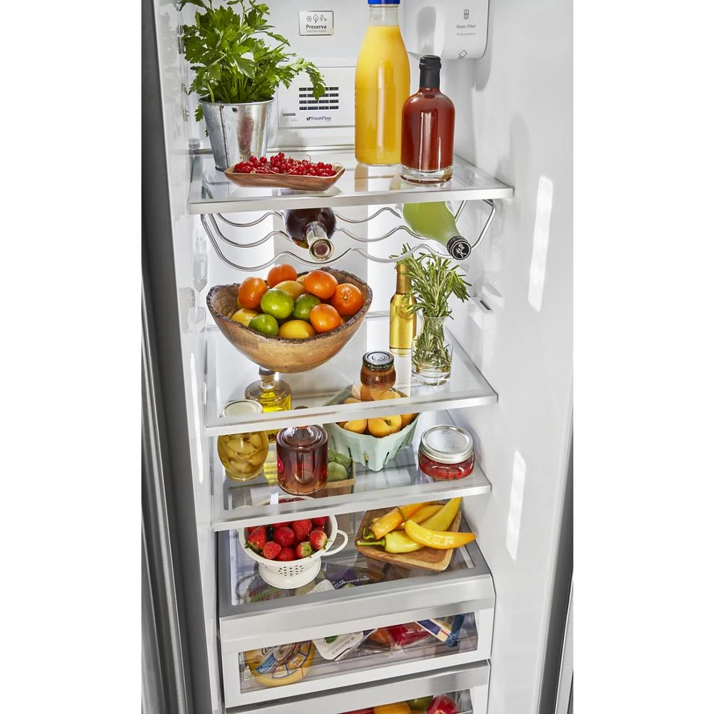 19.9 cu ft. Counter-Depth Side-by-Side Refrigerator with Exterior Ice and Water and PrintShield™ finish KRSC700HPS