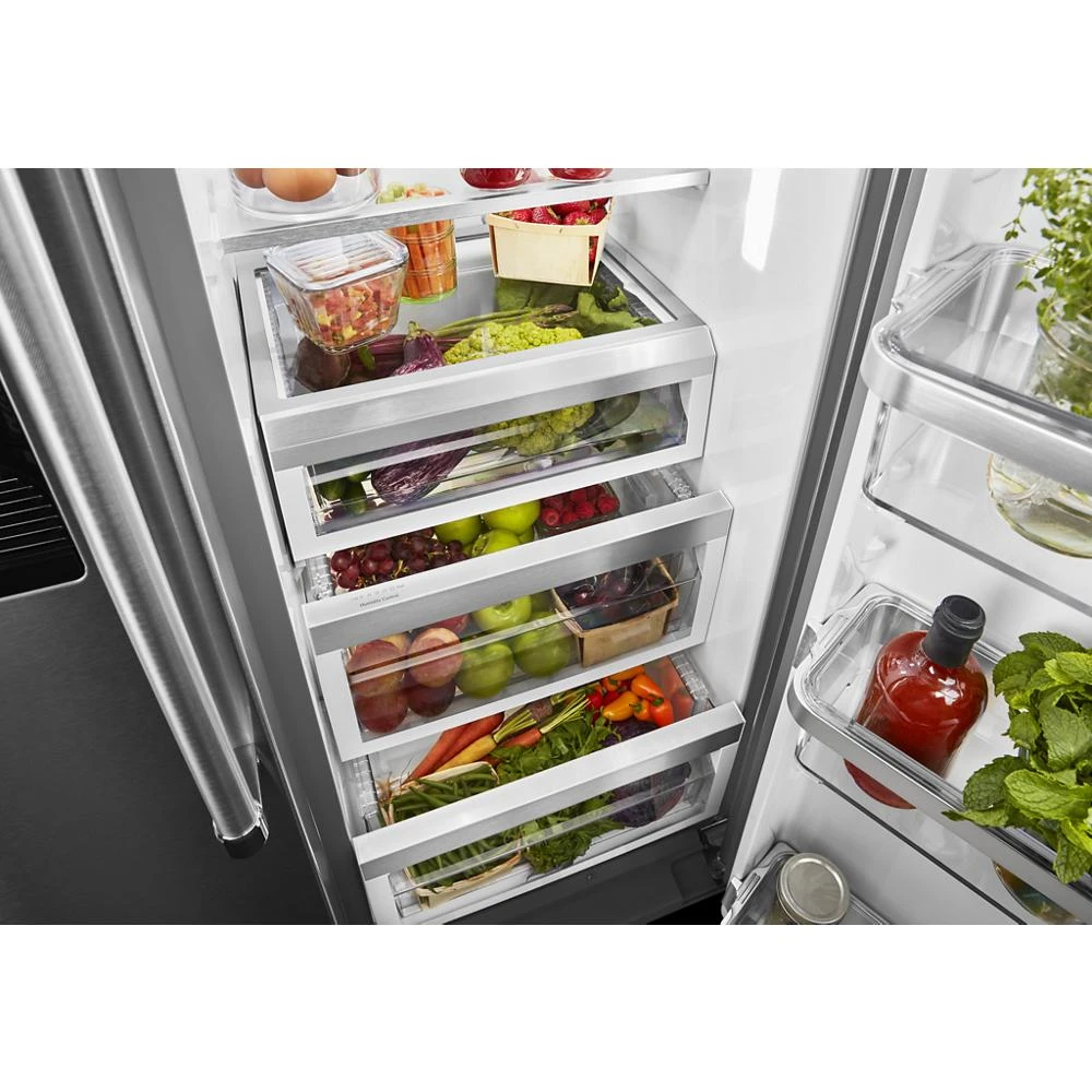19.9 cu ft. Counter-Depth Side-by-Side Refrigerator with Exterior Ice and Water and PrintShield™ finish KRSC700HPS