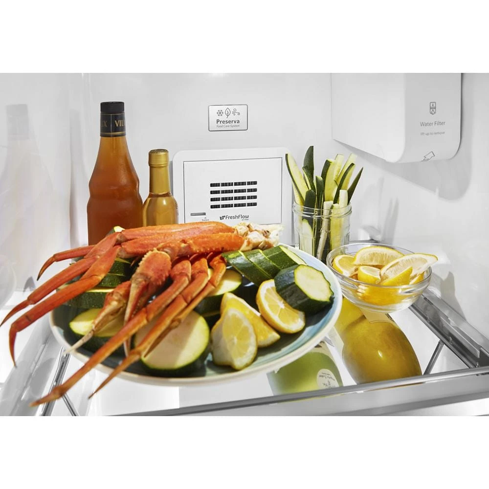 19.9 cu ft. Counter-Depth Side-by-Side Refrigerator with Exterior Ice and Water and PrintShield™ finish KRSC700HPS