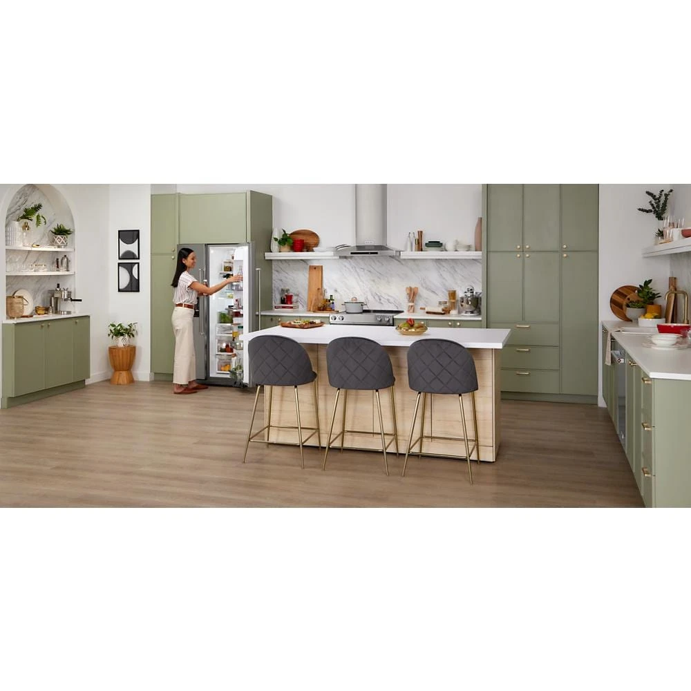 19.9 cu ft. Counter-Depth Side-by-Side Refrigerator with Exterior Ice and Water and PrintShield™ finish KRSC700HPS
