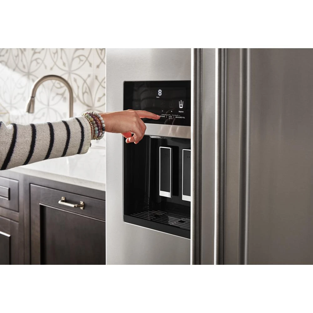 19.9 cu ft. Counter-Depth Side-by-Side Refrigerator with Exterior Ice and Water and PrintShield™ finish KRSC700HPS
