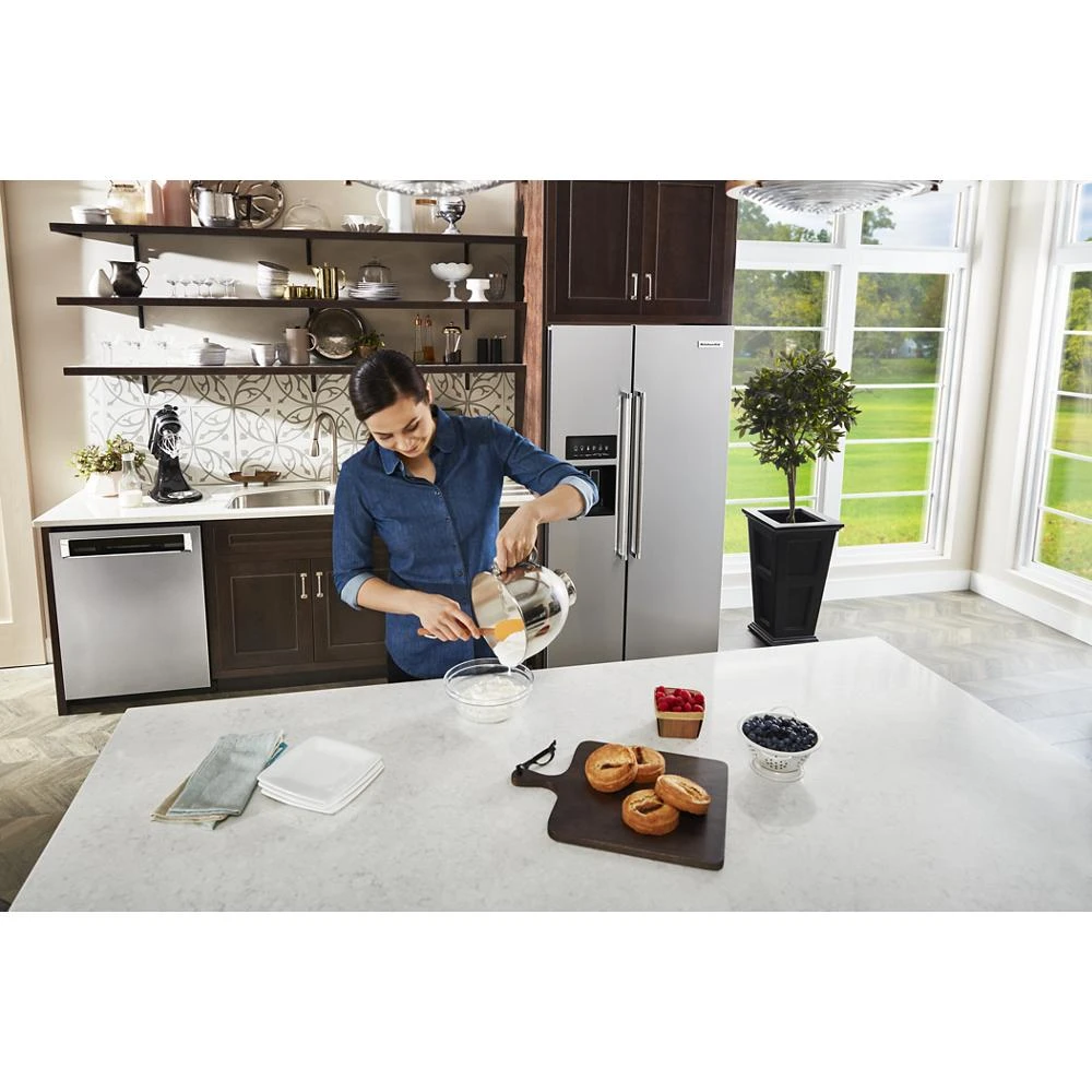 19.9 cu ft. Counter-Depth Side-by-Side Refrigerator with Exterior Ice and Water and PrintShield™ finish KRSC700HPS