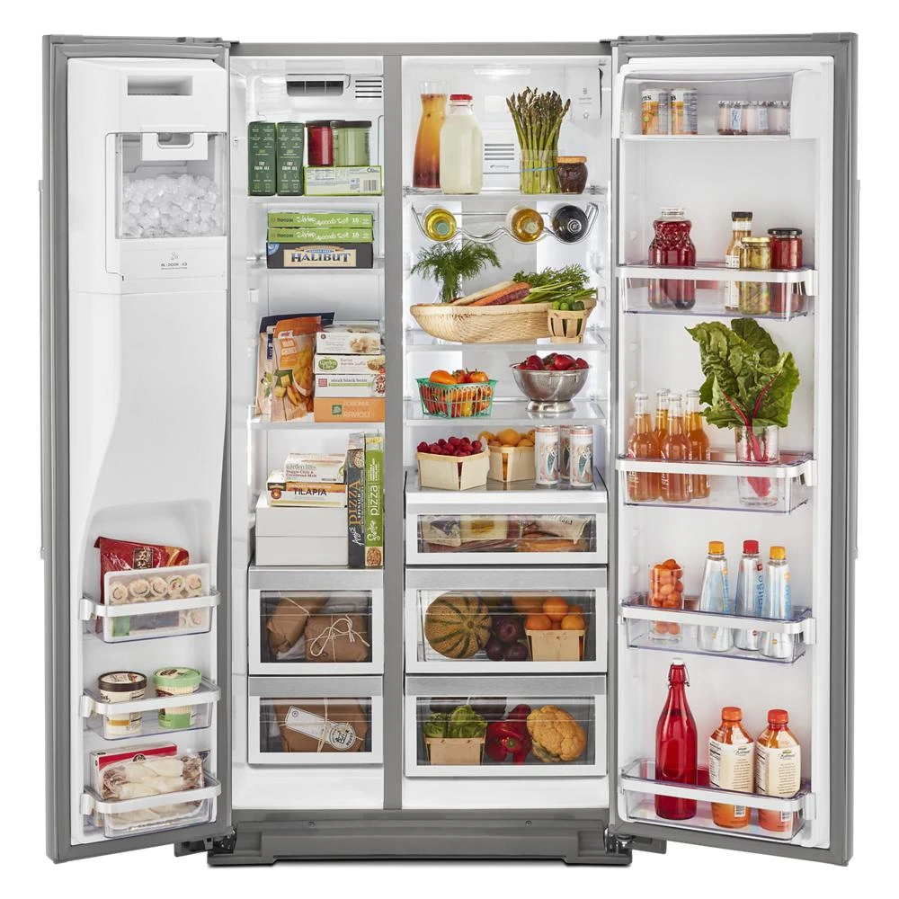 19.9 cu ft. Counter-Depth Side-by-Side Refrigerator with Exterior Ice and Water and PrintShield™ finish KRSC700HPS