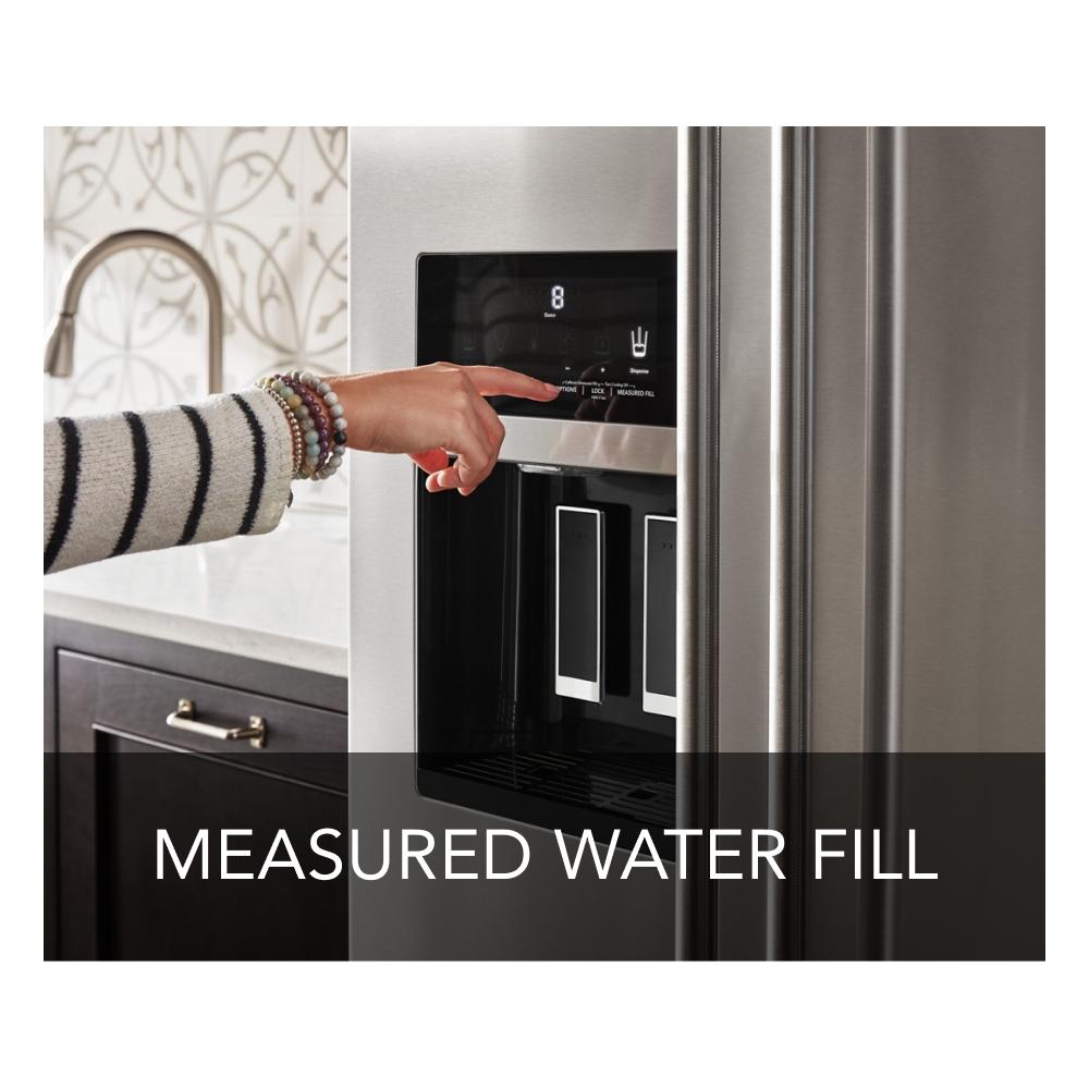 19.9 cu ft. Counter-Depth Side-by-Side Refrigerator with Exterior Ice and Water and PrintShield™ finish KRSC700HPS