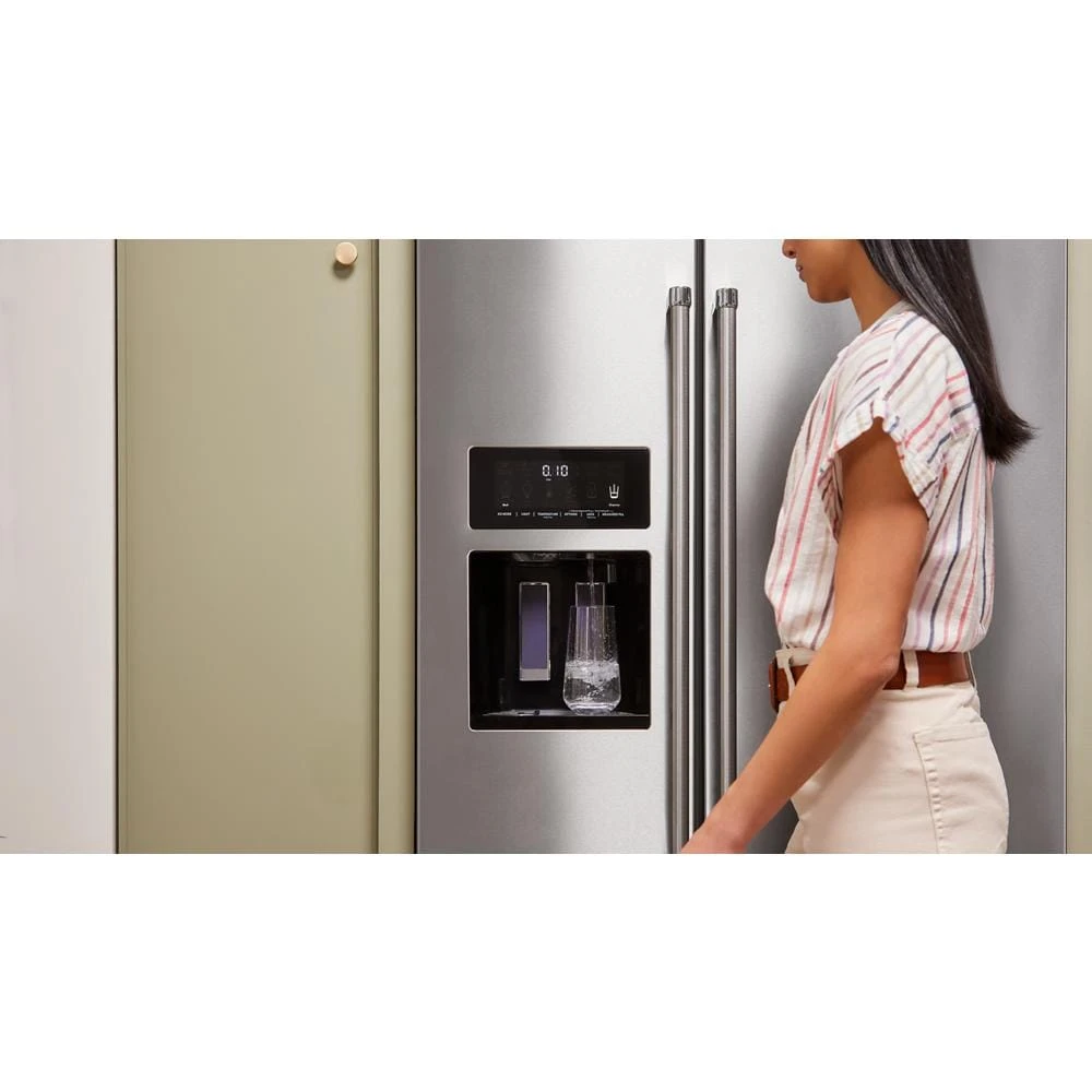 19.9 cu ft. Counter-Depth Side-by-Side Refrigerator with Exterior Ice and Water and PrintShield™ finish KRSC700HPS