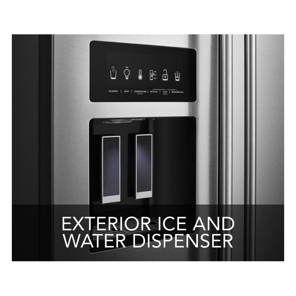 19.9 cu ft. Counter-Depth Side-by-Side Refrigerator with Exterior Ice and Water and PrintShield™ finish KRSC700HPS