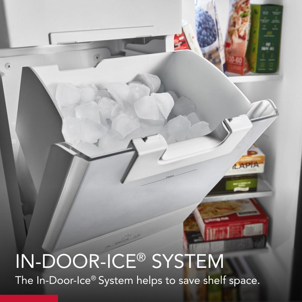 19.9 cu ft. Counter-Depth Side-by-Side Refrigerator with Exterior Ice and Water and PrintShield™ finish KRSC700HPS