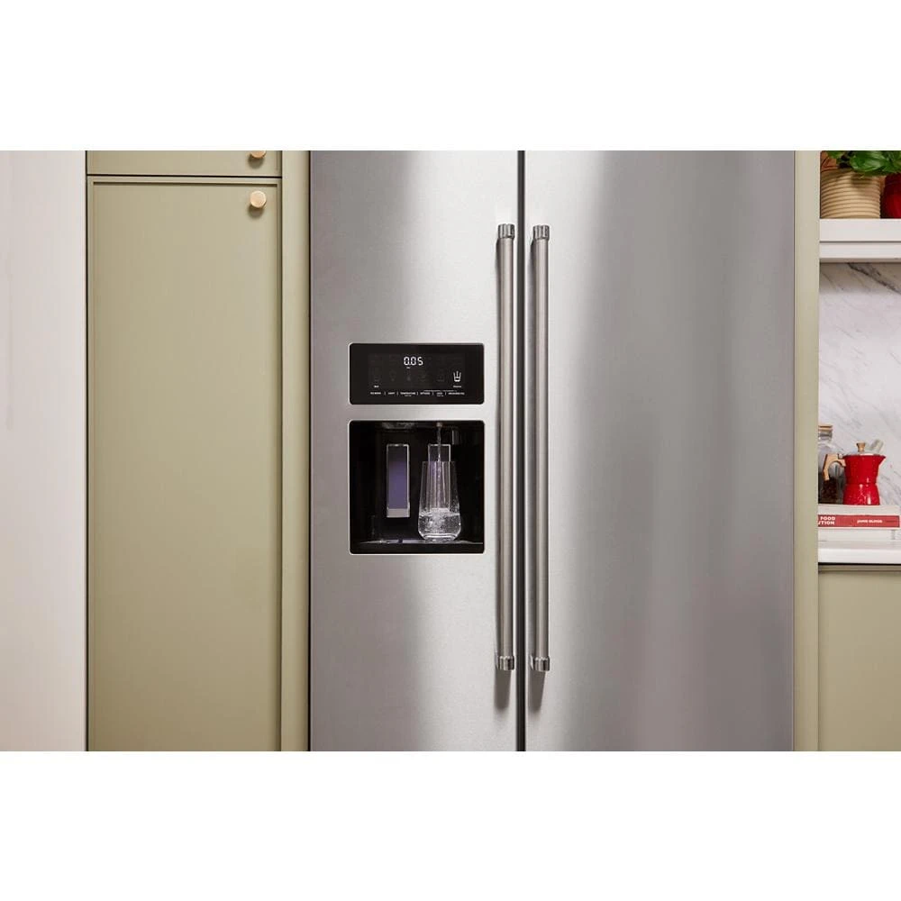 19.9 cu ft. Counter-Depth Side-by-Side Refrigerator with Exterior Ice and Water and PrintShield™ finish KRSC700HPS