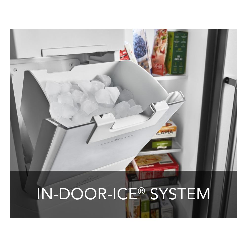 19.9 cu ft. Counter-Depth Side-by-Side Refrigerator with Exterior Ice and Water and PrintShield™ finish KRSC700HPS