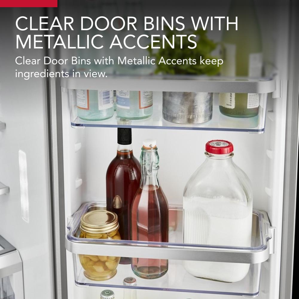 19.9 cu ft. Counter-Depth Side-by-Side Refrigerator with Exterior Ice and Water and PrintShield™ finish KRSC700HPS