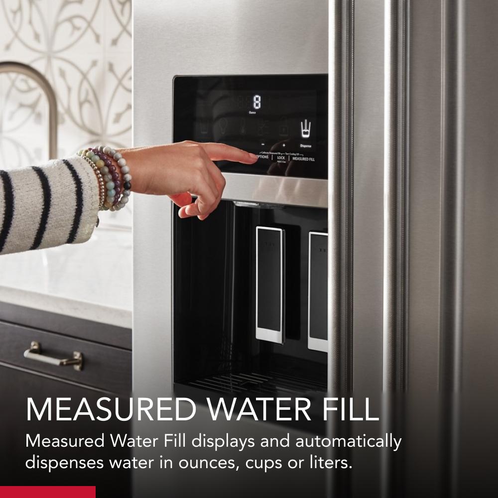 19.9 cu ft. Counter-Depth Side-by-Side Refrigerator with Exterior Ice and Water and PrintShield™ finish KRSC700HPS