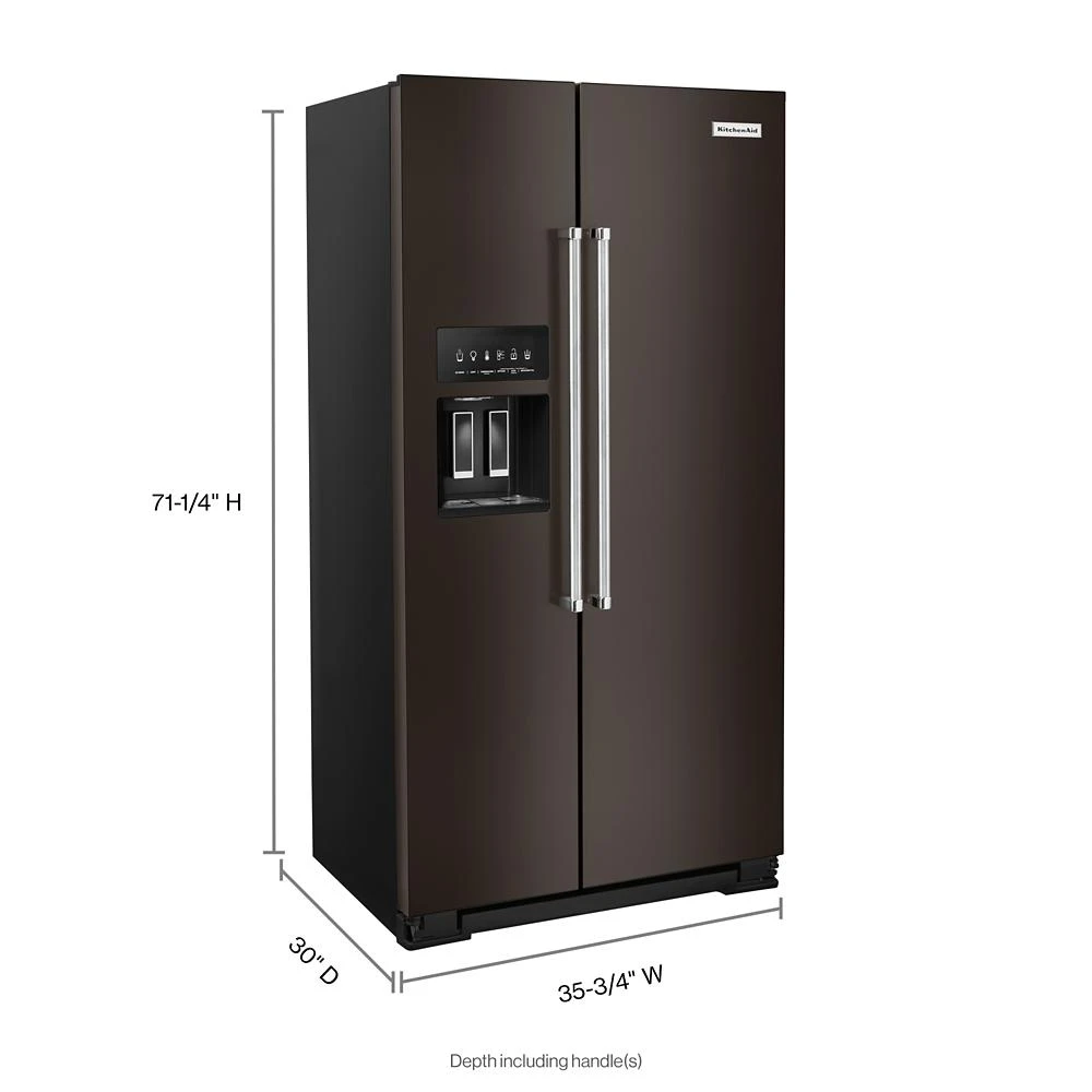 22.6 cu ft. Counter-Depth Side-by-Side Refrigerator with Exterior Ice and Water and PrintShield™ finish KRSC703HBS