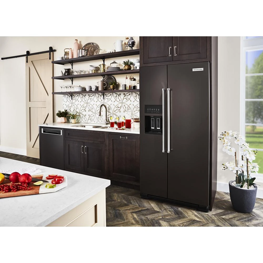 22.6 cu ft. Counter-Depth Side-by-Side Refrigerator with Exterior Ice and Water and PrintShield™ finish KRSC703HBS