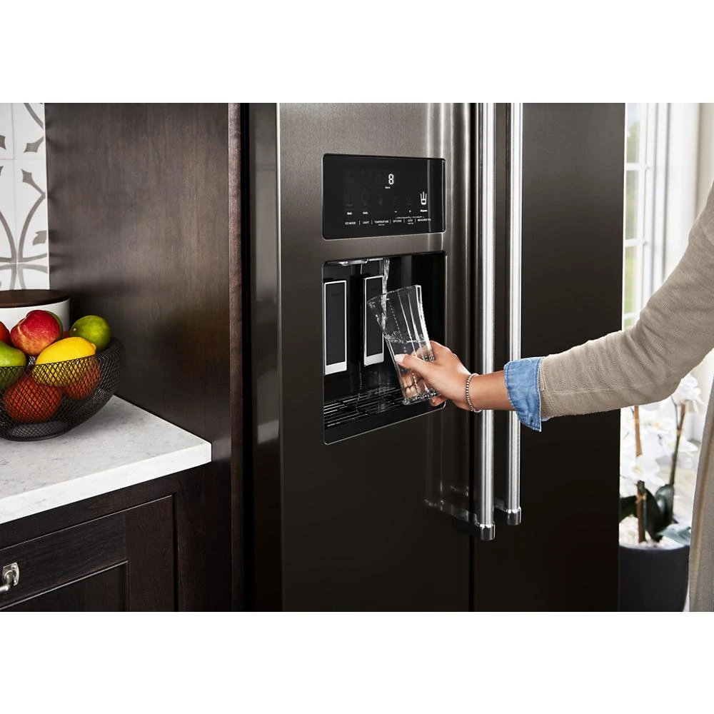 22.6 cu ft. Counter-Depth Side-by-Side Refrigerator with Exterior Ice and Water and PrintShield™ finish KRSC703HBS