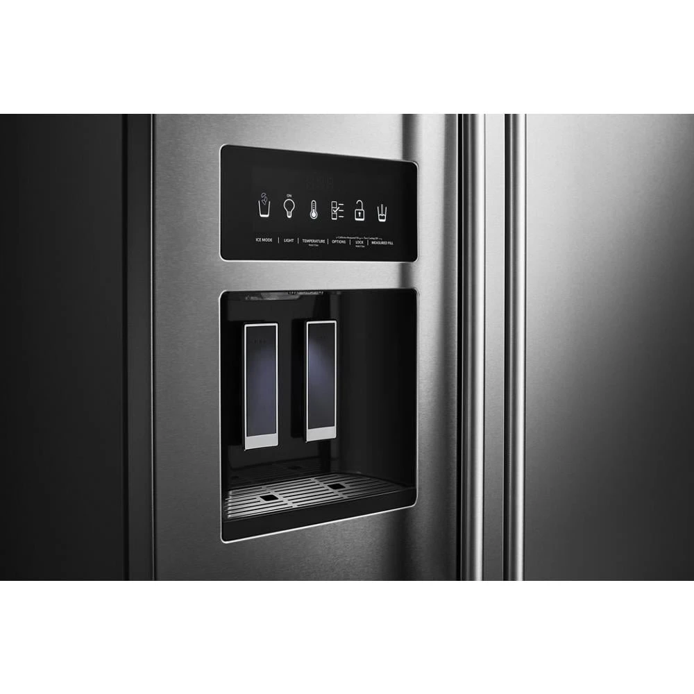 22.6 cu ft. Counter-Depth Side-by-Side Refrigerator with Exterior Ice and Water and PrintShield™ finish KRSC703HPS