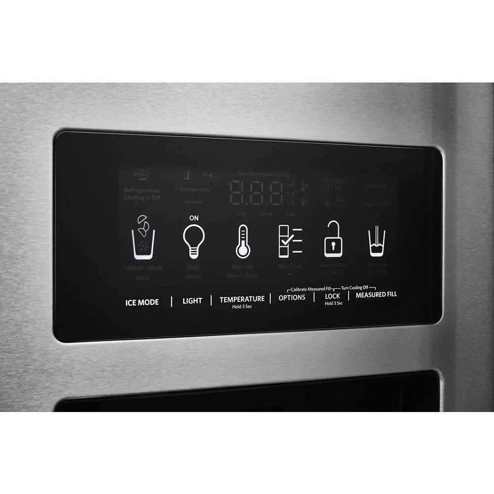 22.6 cu ft. Counter-Depth Side-by-Side Refrigerator with Exterior Ice and Water and PrintShield™ finish KRSC703HPS
