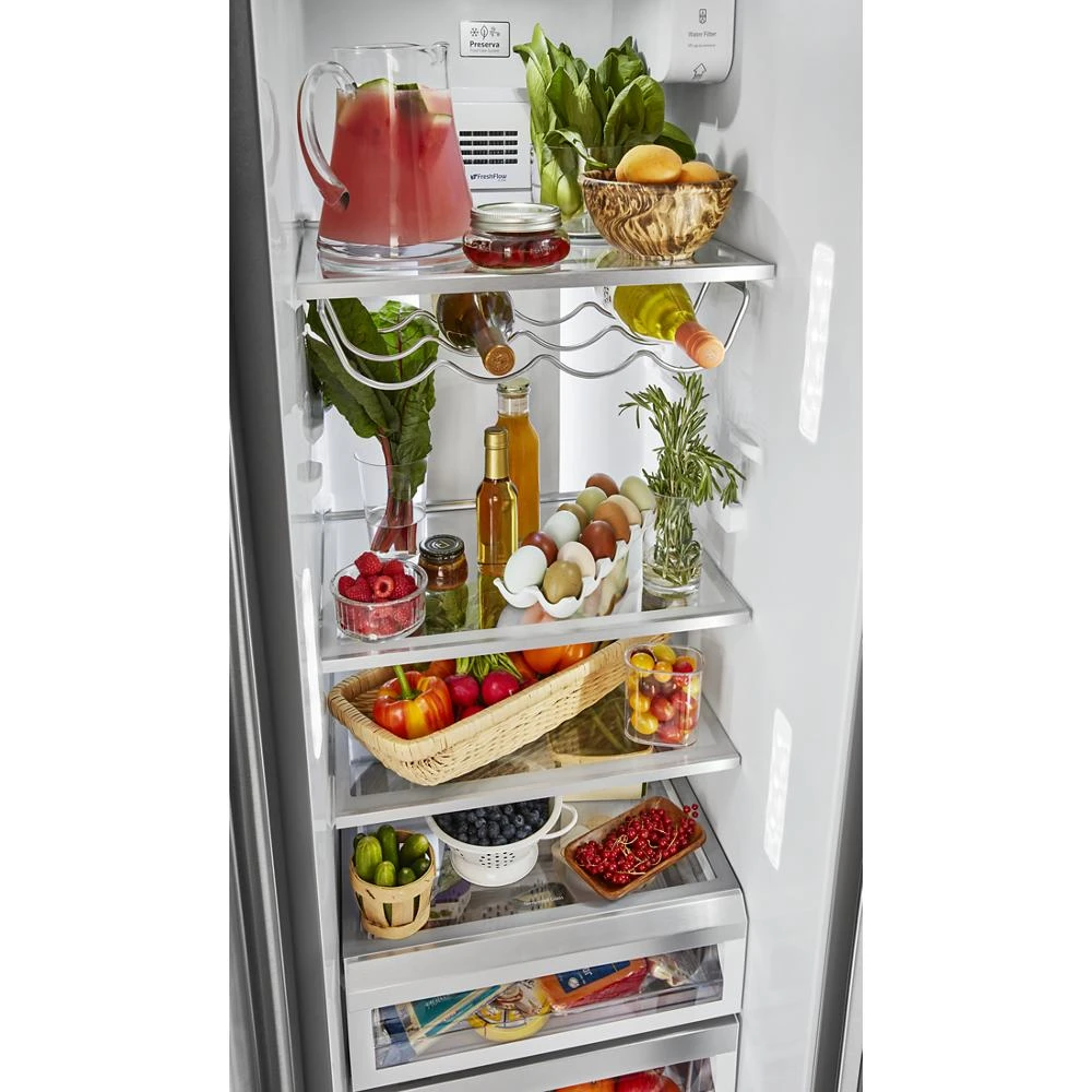 22.6 cu ft. Counter-Depth Side-by-Side Refrigerator with Exterior Ice and Water and PrintShield™ finish KRSC703HPS